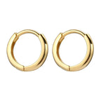 2PCS Stainless Steel Minimal Hoop Earrings Zirconia Small Huggie Thin