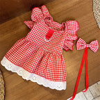 Sweet Bow Dog Cat Dress Set, Floral Lace Party Dress with Bow Tie, Cute Photoshoot Outfit for Small Medium Pets, Special Occasio