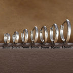 1Pair Stainless Steel Huggie Minimal Hoop Earrings Zirconia Helix Tragus
