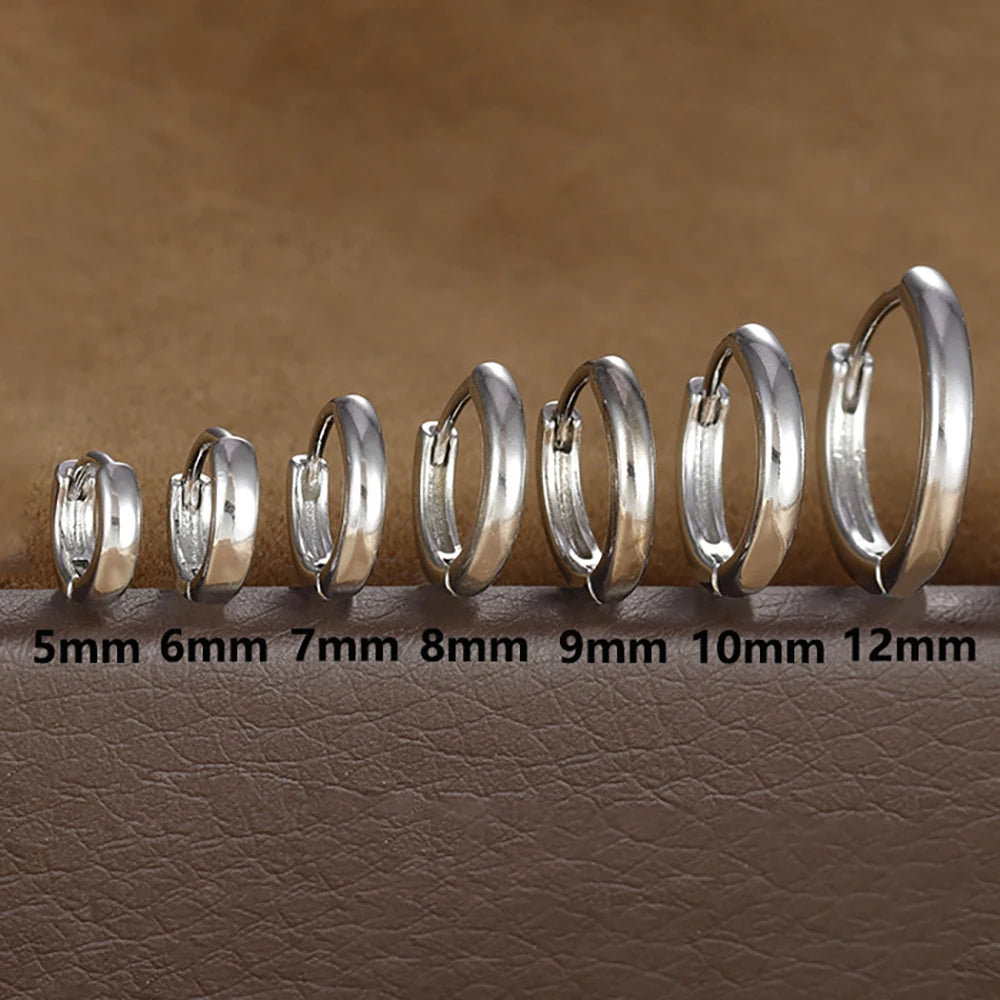 1Pair Stainless Steel Huggie Minimal Hoop Earrings Zirconia Helix Tragus