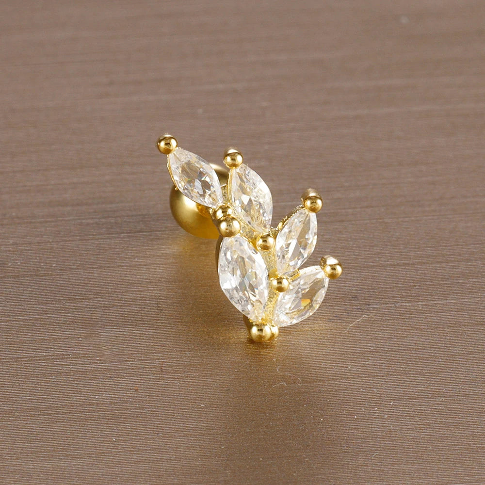 1PC 6 Styles Stainless Steel Mini Zircon Cartilage Piercing Stud