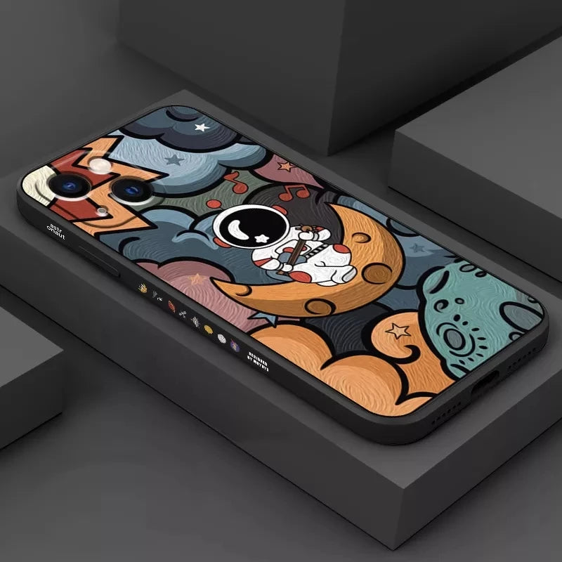 Cartoon Astronaut Case for Redmi Note 13 12 11 Pro Plus 12S 11S