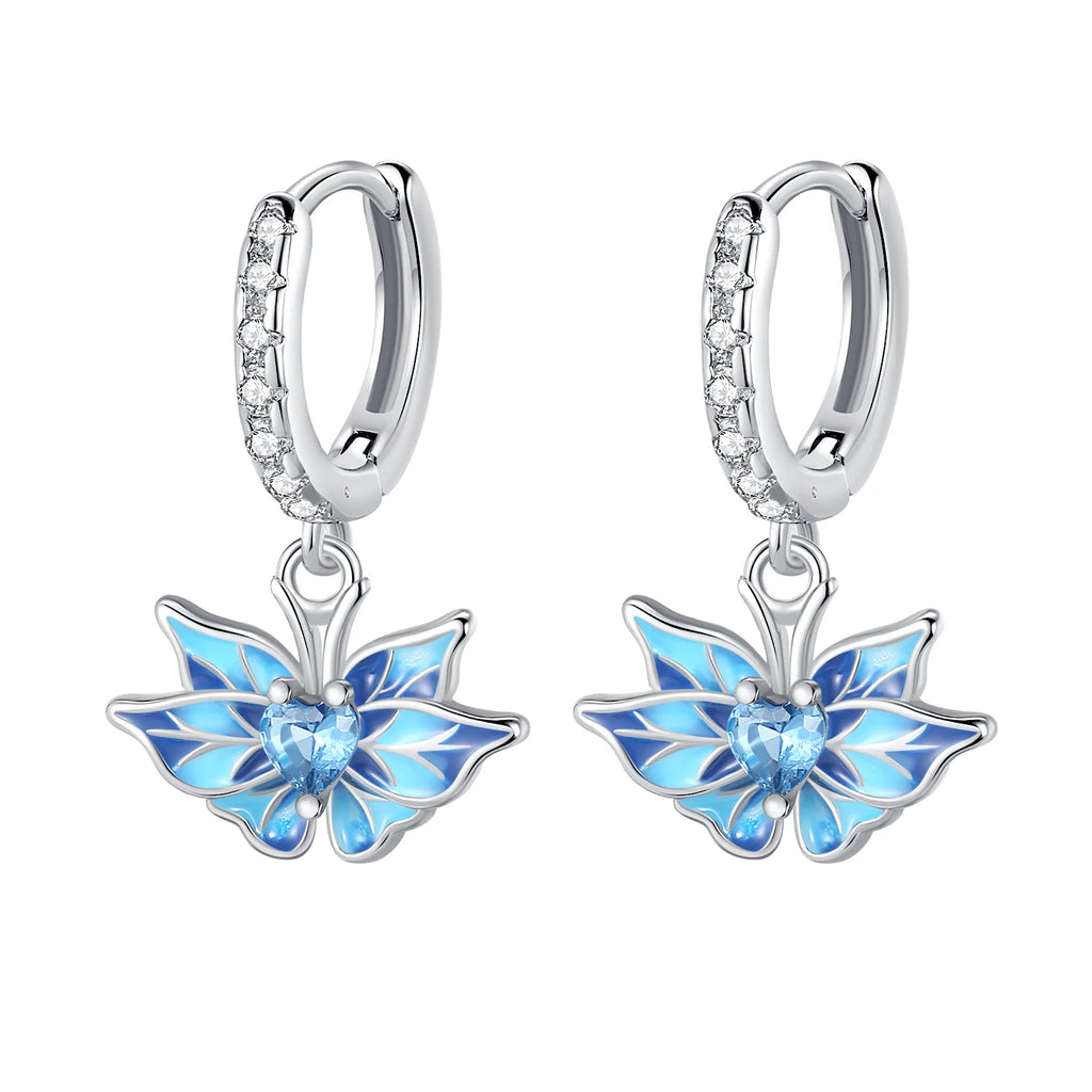 925 Sterling Silver Pink Cherry Blossom Flower Drop Earrings Jewellery Gift