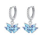 925 Sterling Silver Pink Cherry Blossom Flower Drop Earrings Jewellery Gift