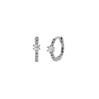 2022 Stainless Steel Zircon Square Chain Hoop Earrings Small Pendant