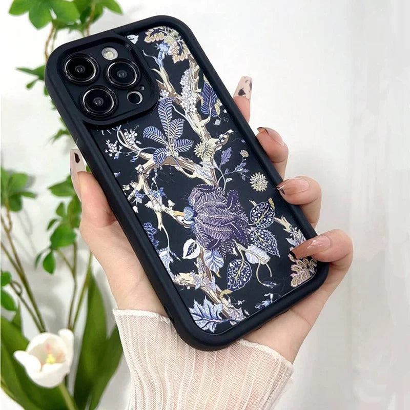 Summer Leaf Pattern Case for iPhone 16 15 14 13 12 11 Pro Max XR XS 7 8 SE