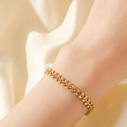 Flower Butterfly Heart Stainless Steel Charm Bracelet Gold Colour