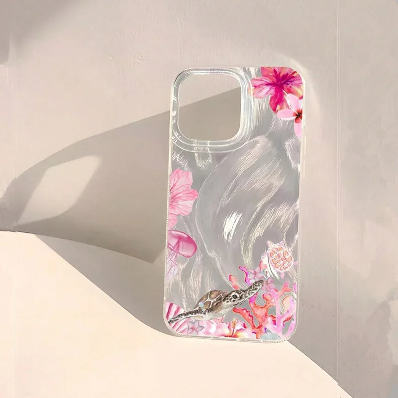 Summer Turtle Pattern IMD Case for Samsung A55 A35 A15 S25 S24 S23 Ultra FE