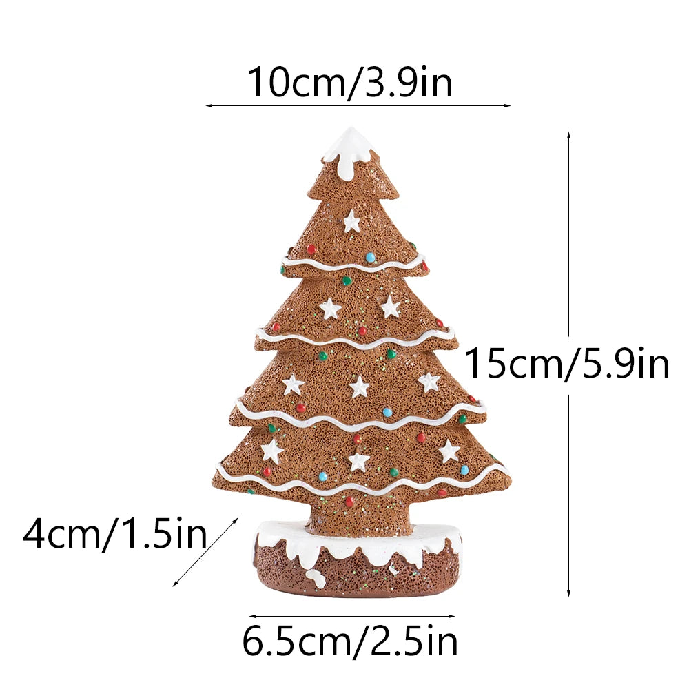 15cm Resin Gingerbread Christmas Tree Figurines Holiday Decoration Xmas Gift