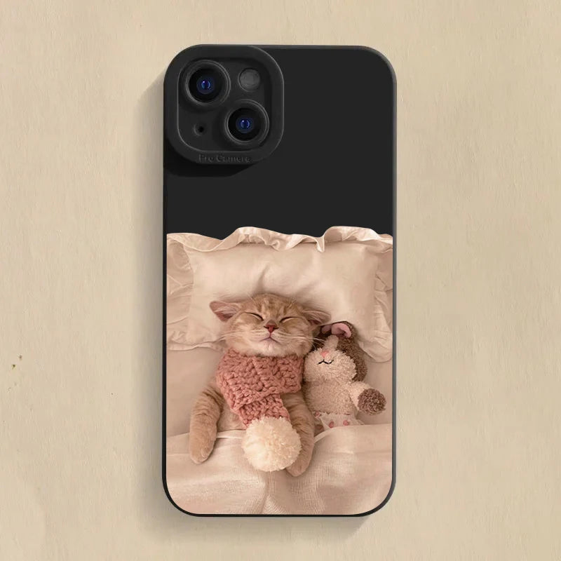 Funny Cute Cat Silicone Case for Samsung Galaxy A14 A34 A54 S23 S22