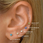 1PC Stainless Steel Birthstone Mini Stud Earrings 12 Constellation