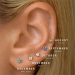 1PC Stainless Steel Birthstone Mini Stud Earrings 12 Constellation