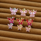 1PC Stainless Steel Tragus Helix Butterfly Piercing Earrings Pink