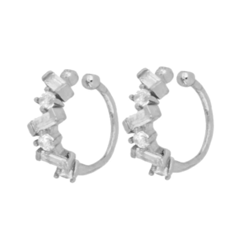 New Stainless Steel Cubic Zirconia Hoop Earrings Small Pendant