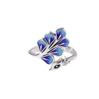 925 Sterling Silver Blue Peacock Wedding Ring Engagement Fine Jewellery Wholesale