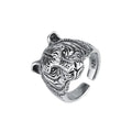 925 Sterling Silver Tiger Adjustable Ring Engagement Female Jewellery Accessory