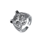 925 Sterling Silver Tiger Adjustable Ring Engagement Female Jewellery Accessory