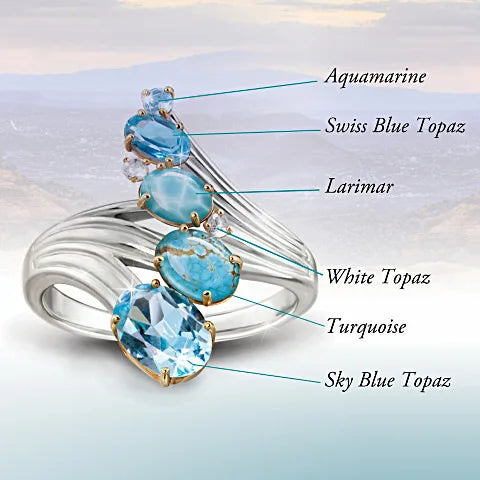Classic Female Turquoise Oval Rings Charm Silver Color Engagement Ring Vintage Aqua Blue Zircon Stone Wedding Jewelry For Women