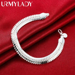10mm Snake Chain Bracelet 21cm 925 Sterling Silver Noble Men Women Wedding