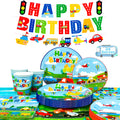 104pc Transportation Birthday Party Tableware Set Banner Plates - Ship from UK