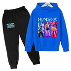 Kids Kpop Demon Hunters Anime Print Hoodie & Pants Tracksuit 2-13 Years