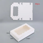 30 Pieces Kraft Bakery Box with Clear Window Cookie Box Bakery Candy Box for Pastry Biscuit Macaron Pie Candy Donuts