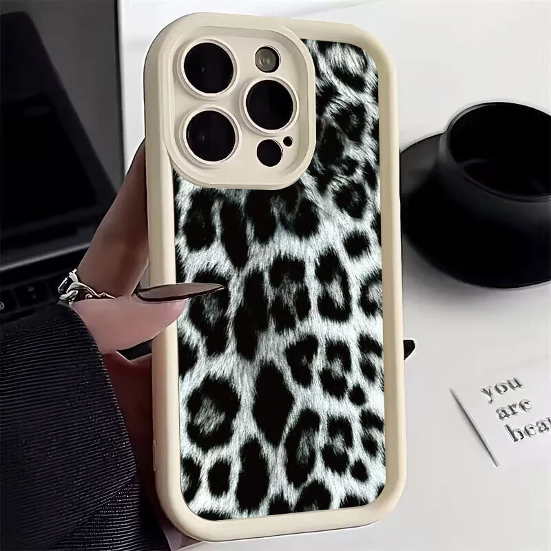 INS Leopard Print Case for iPhone 17 16 15 14 13 12 11 Pro Max XR XS SE2