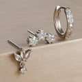 3PCS Stainless Steel Gold Colour Star Hoop Earrings 18K Gold Plated