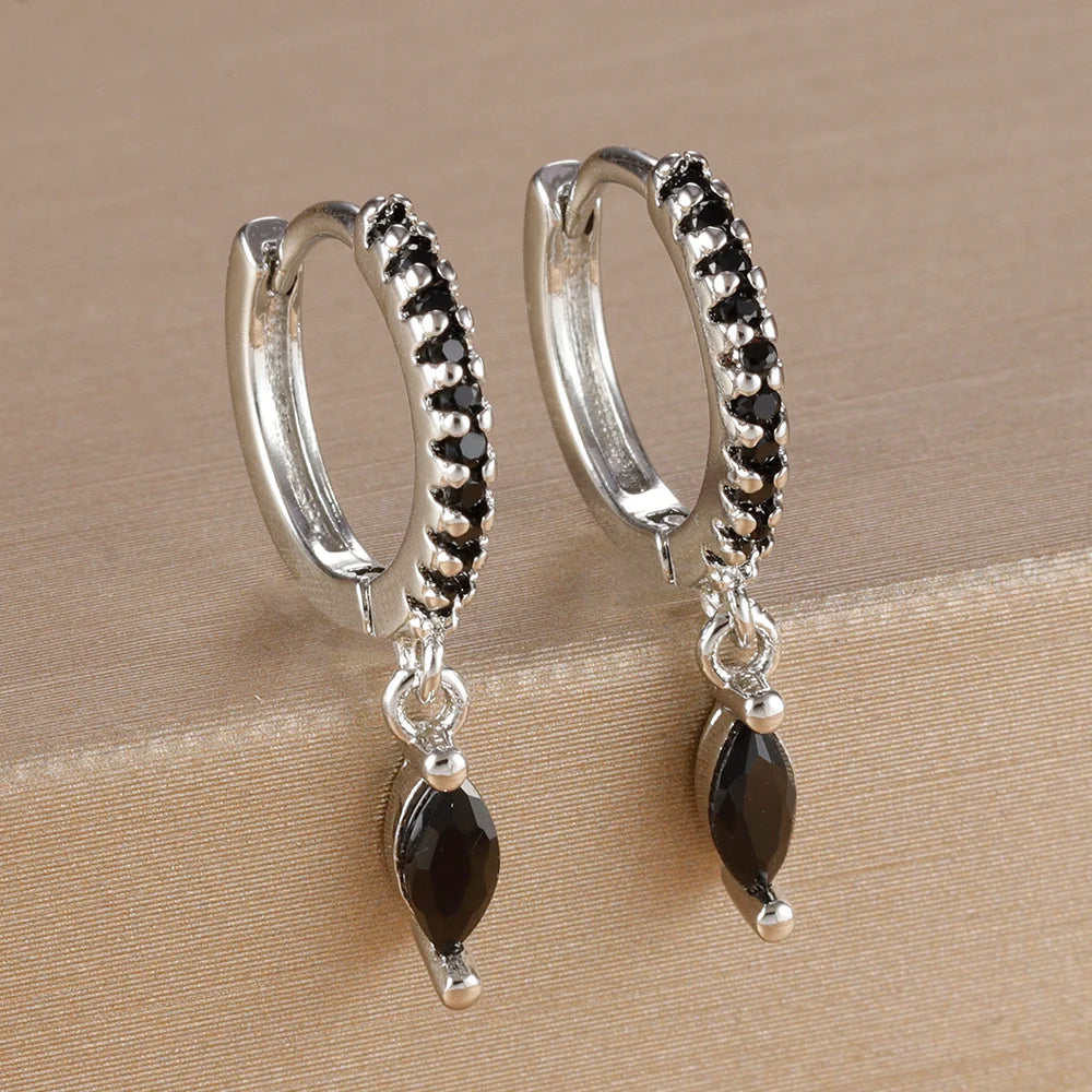 Luxury Cubic Zirconia Stainless Steel Gold Colour Horse Eye Earrings