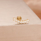 1PC Stainless Steel Star Moon Cartilage Piercing 18K Gold Plated