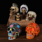 Creative Skull Sculpture Halloween Decoration Handmade Head Skeleton Statue Model