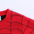 3pcs Spiderman Cosplay Costume Kids Boys Hooded Vest T-Shirt & Pants Tracksuit