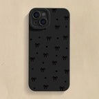 Black Bow Phone Case for iPhone 16 15 14 13 12 11 Pro Max SE