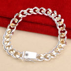 10mm Gold & Silver Chain Bracelet Men Women Noble Wedding Fashion Jewellery