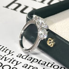 4cttw Round Moissanite Wedding Engagement Ring 14k Gold Filled 3-Stone Band