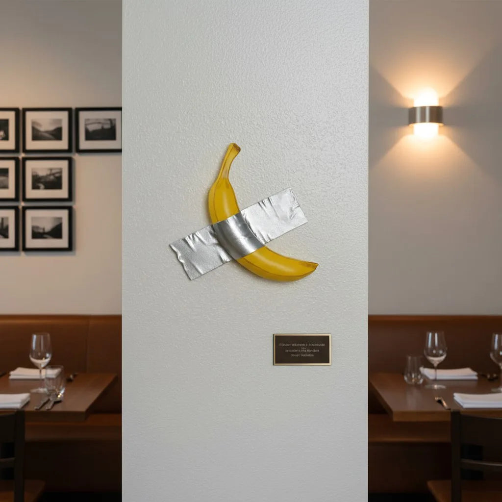 Resin Tape Banana Comedian Figurine Wall Art Bathroom Kitchen Interior Decoration