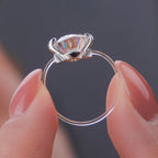 1-3CT D Color Moissanite Transparent Fishing Line Ring S925 Silver Round Lab Diamond Certified