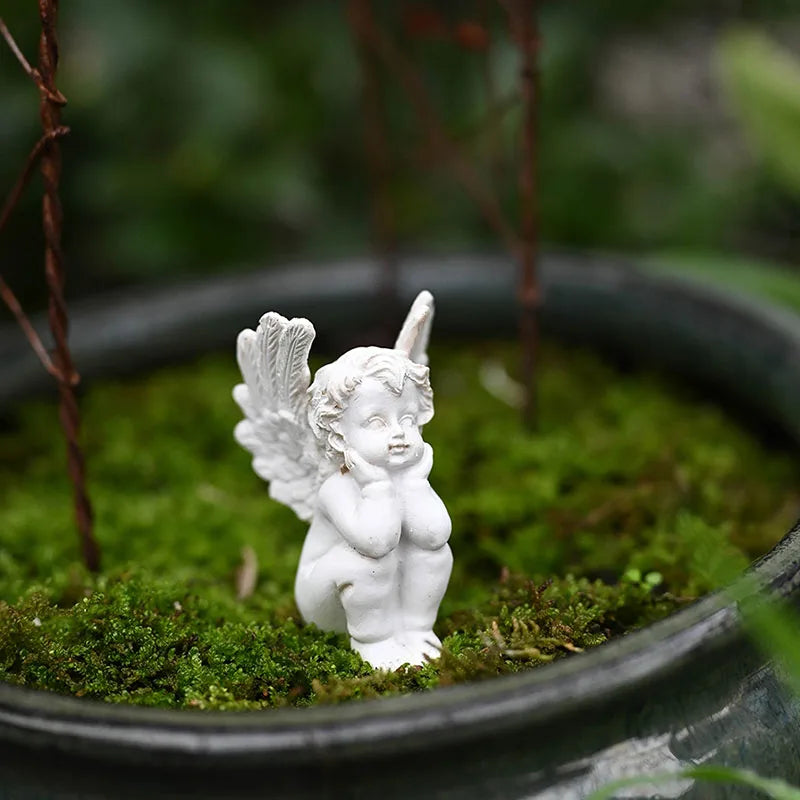 5pcs Miniature Baby Angels Flowerpot Decor Figurines Fairy Garden Bonsai Accessories