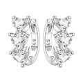 925 Sterling Silver Star Moon Heart Shape Versatile Hoop Earrings Fine Gift
