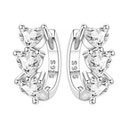 925 Sterling Silver Sparkling Blue Yellow Zircon Hoop Earrings Jewellery Gift