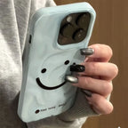 Happy Smile Texture Case for iPhone 17 16 15 14 13 12 11 Pro Max Plus Air