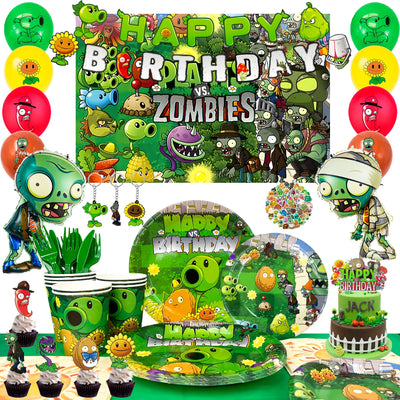 169pc Plants vs Zombies Party Supplies Tableware Banner Plates - Ship from UK