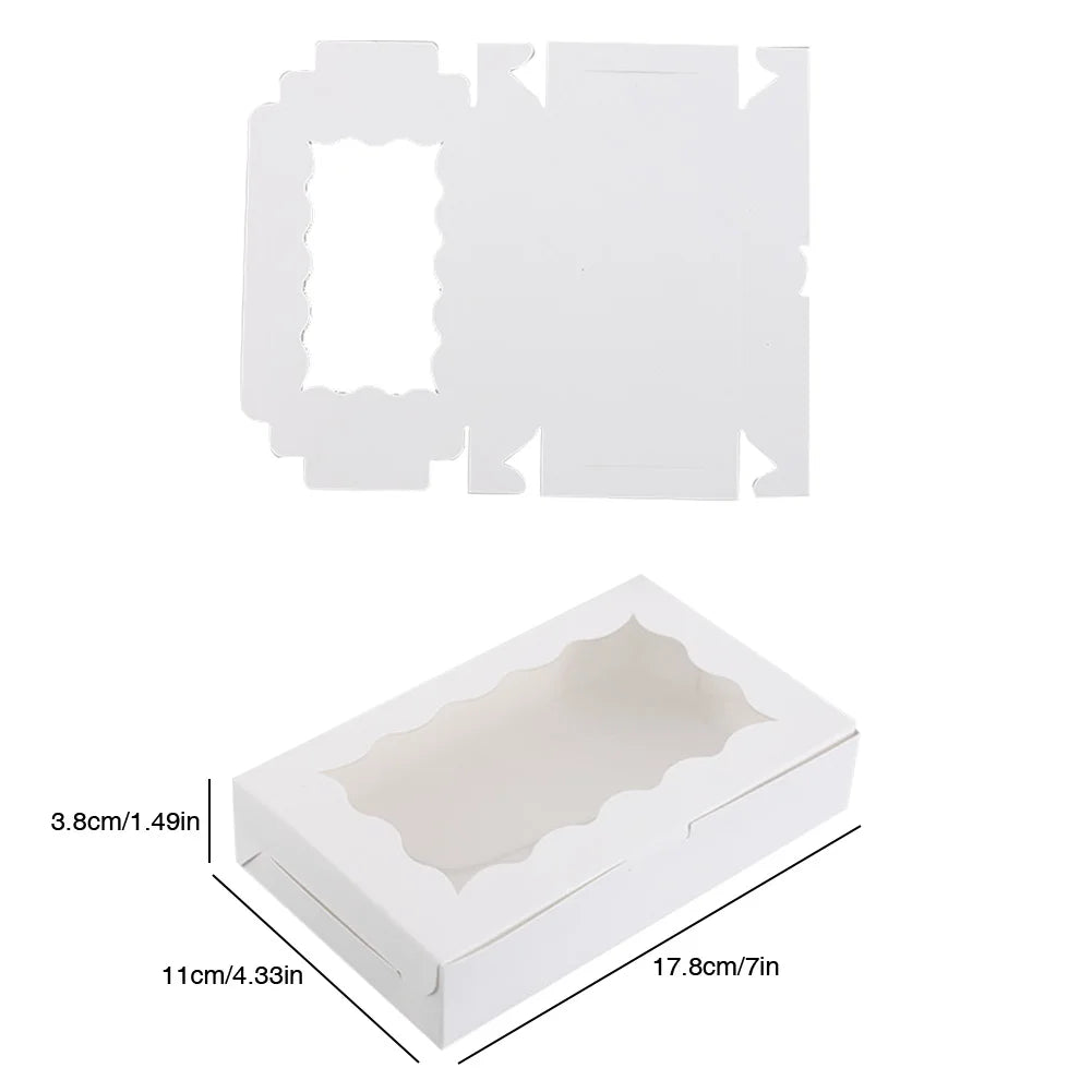 30 Pieces Kraft Bakery Box with Clear Window Cookie Box Bakery Candy Box for Pastry Biscuit Macaron Pie Candy Donuts