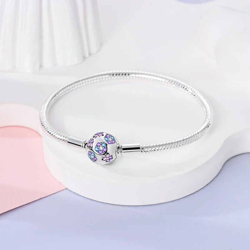 925 Sterling Silver Forever Love Peach Heart Bracelets Star Moon Airplane Earth Bracelets For Women Fit DIY Charms Party Jewelry