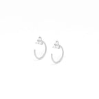 New Stainless Steel Cubic Zirconia Link Chain Ear Studs Triangle