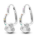 925 Sterling Silver Personality Asymmetric Drop Earrings Versatile Jewellery