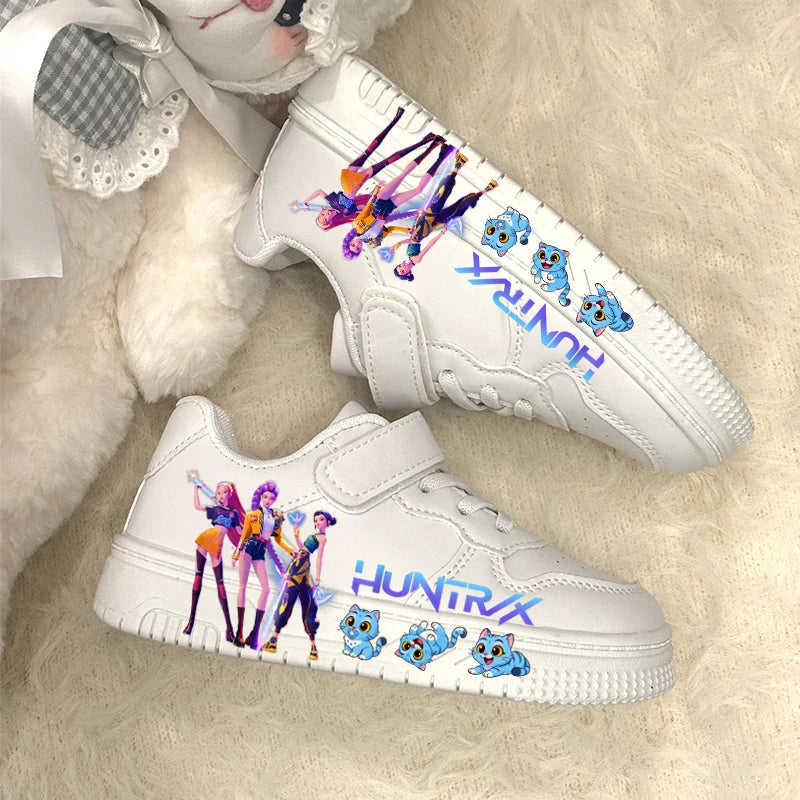 K-pop Girls Fashion White Trainers Student Anti-slip Breathable Sport Shoes