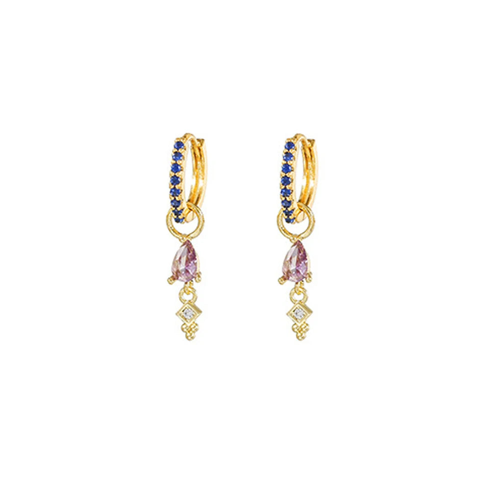 New Design Stainless Steel Water Drop Dangle Earrings Multicolor