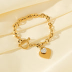 Gold Colour Starfish Moon Star Stainless Steel Charm Bracelet Trendy