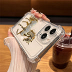 Golden Horse Transparent Case for iPhone 17 16 15 14 13 Pro Max